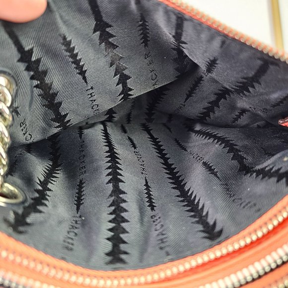 Thacker Anthropologie Capri Crossbody Multi-Compartment Zipper Top Coral Handbag - Picture 8 of 14